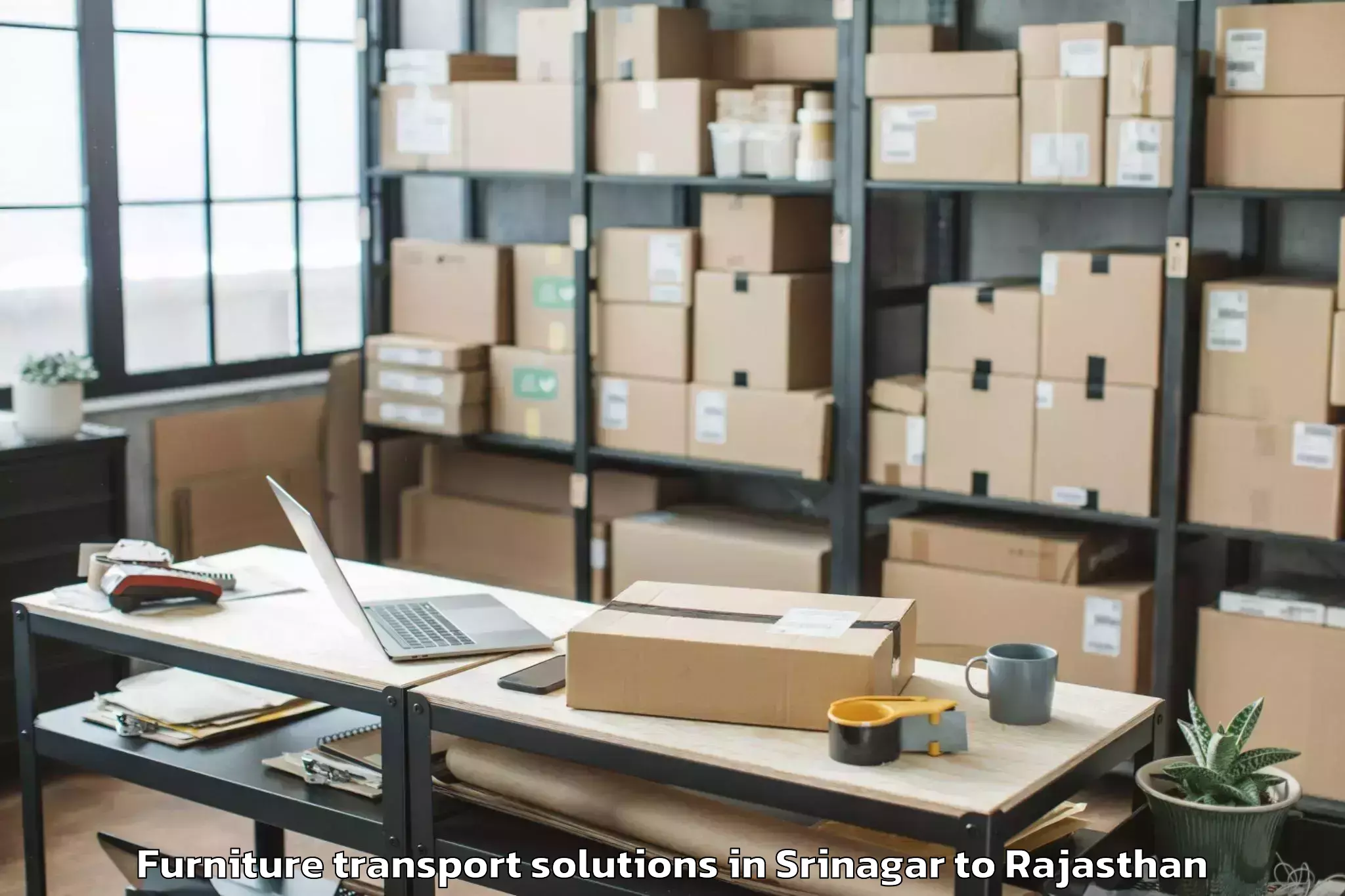 Professional Srinagar to Raisinghnagar Furniture Transport Solutions